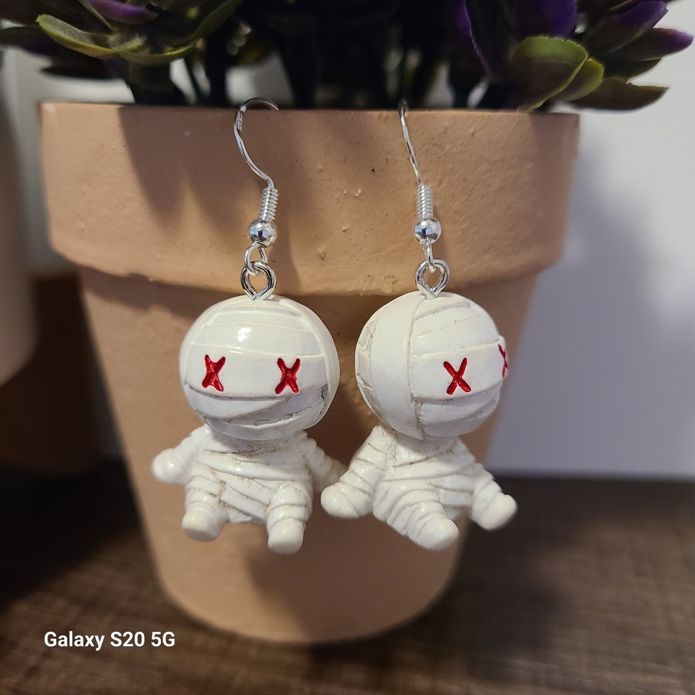 Halloween Mummy Earrings Spooky Cute‎ Costume Party NWOT Women's Jewelry